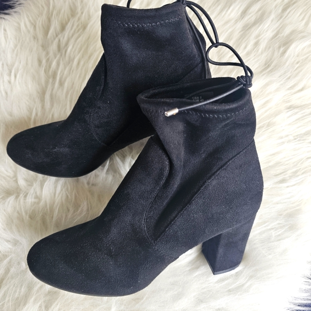Christian Siriano black booties, size 8
